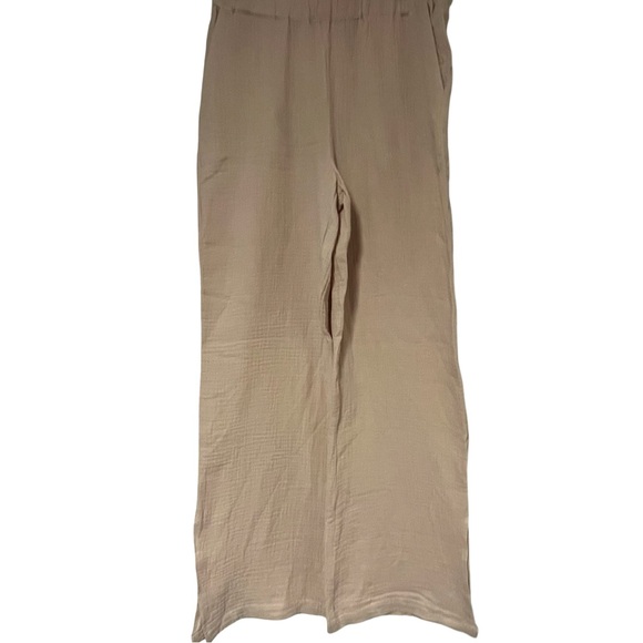 Sanctuary Pants - NWOT Sanctuary Cream Wide Leg Pull On Textured Pants 100% Cotton, Women's Size M